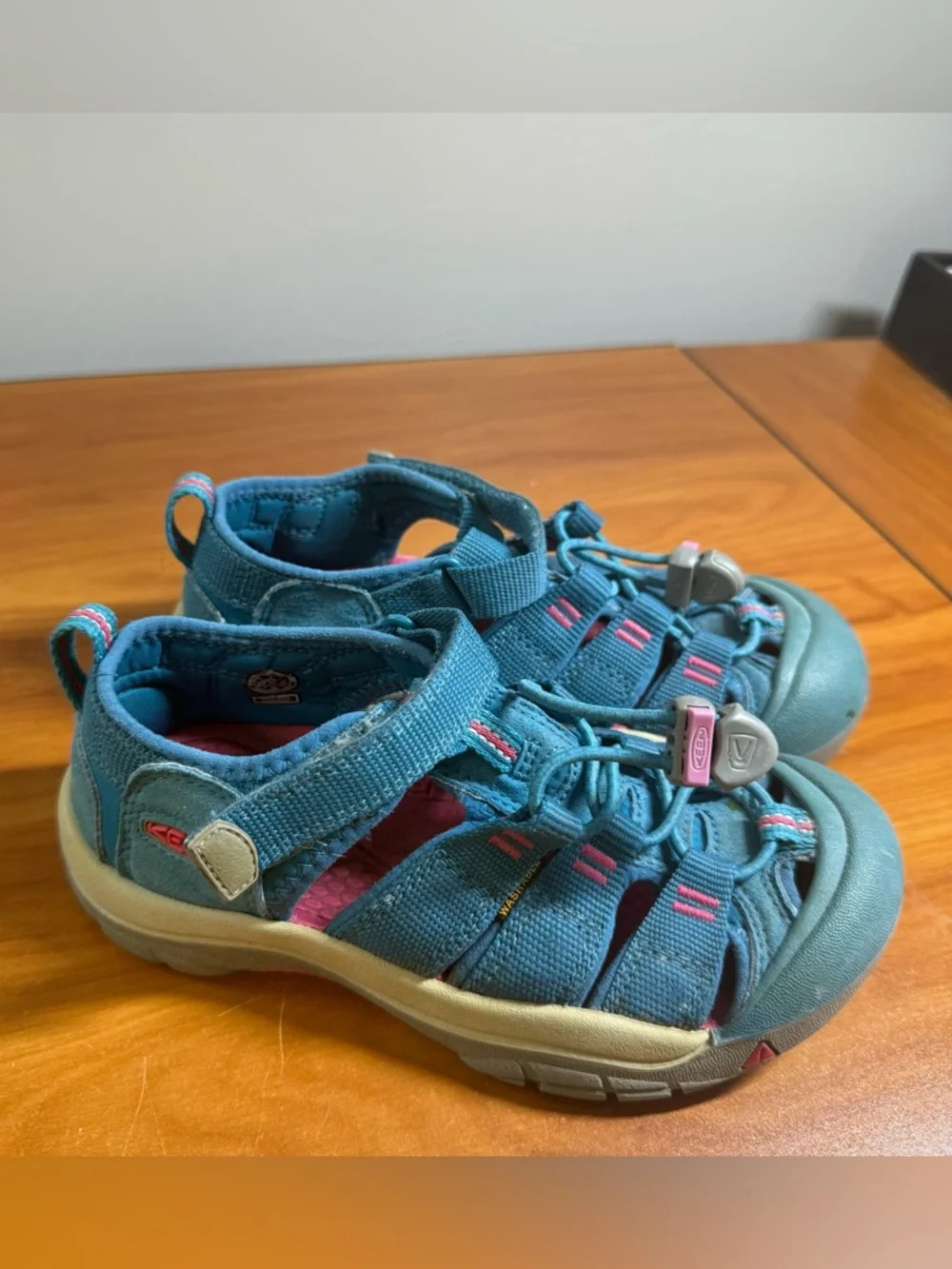 Keen‎ Kids Newport H2 Water Sandal Shoe Turquoise Blue Pink Bungee Vacation K1